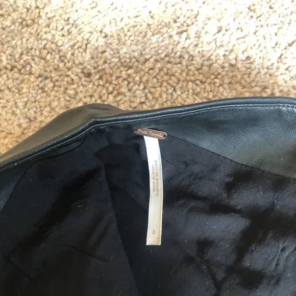 Free People Black Faux Leather Mini Skirt - Picture 3 of 3